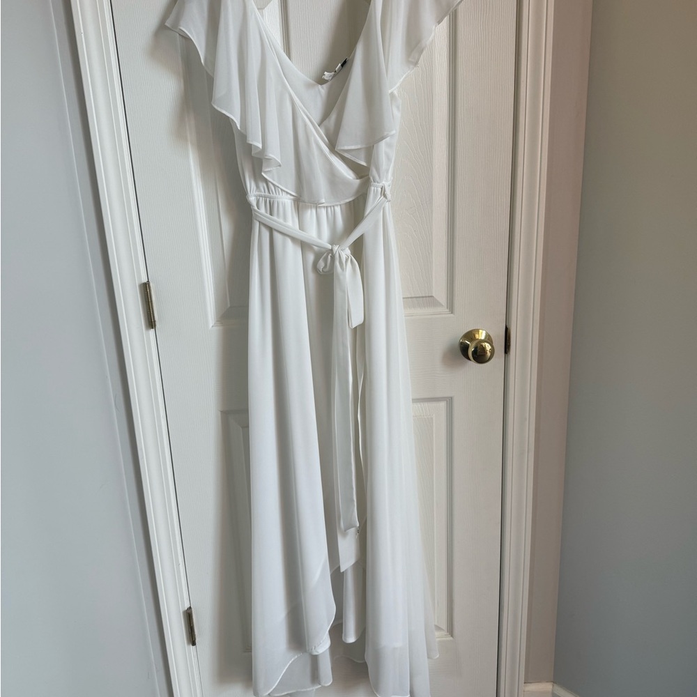 Baltic Born White Ruffled High Low Sundress